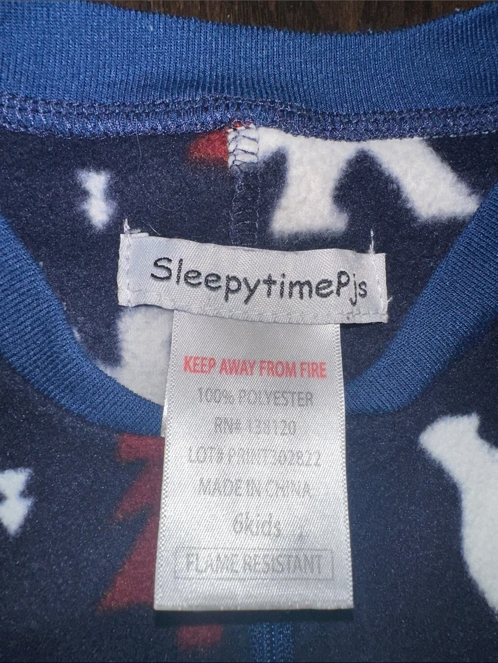 Sleepy time PJS Polar Bear Footed Fleece One-Piece Pajamas size 6 years old